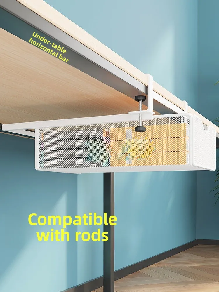 under-desk-drawer-organizer-box-pull-out-metal-basket-storage-shelf-desk-bottom-transformation-office-supplies-storage-solution