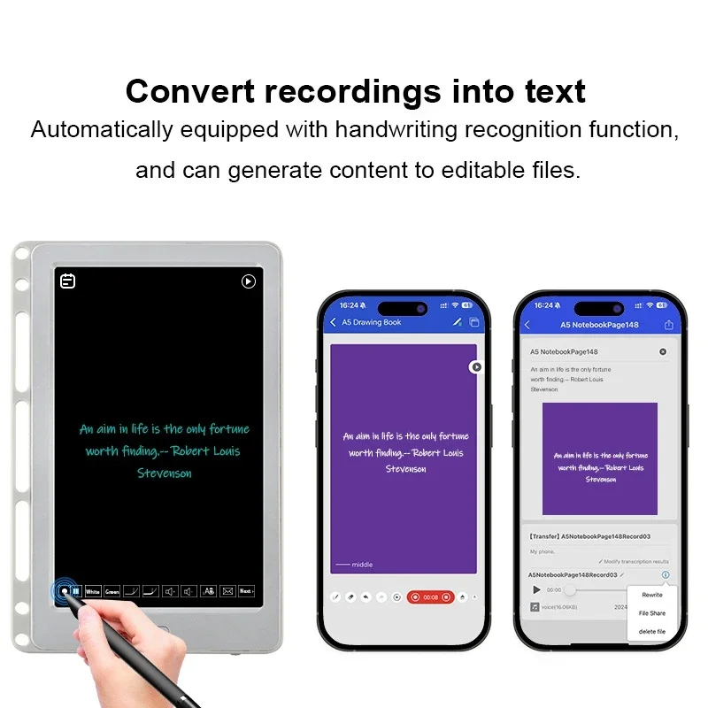 لوحة رسم يدوية ذكية من Ai متصلة بالهاتف المحمول ولوحة الكتابة اليدوية الإلكترونية #3