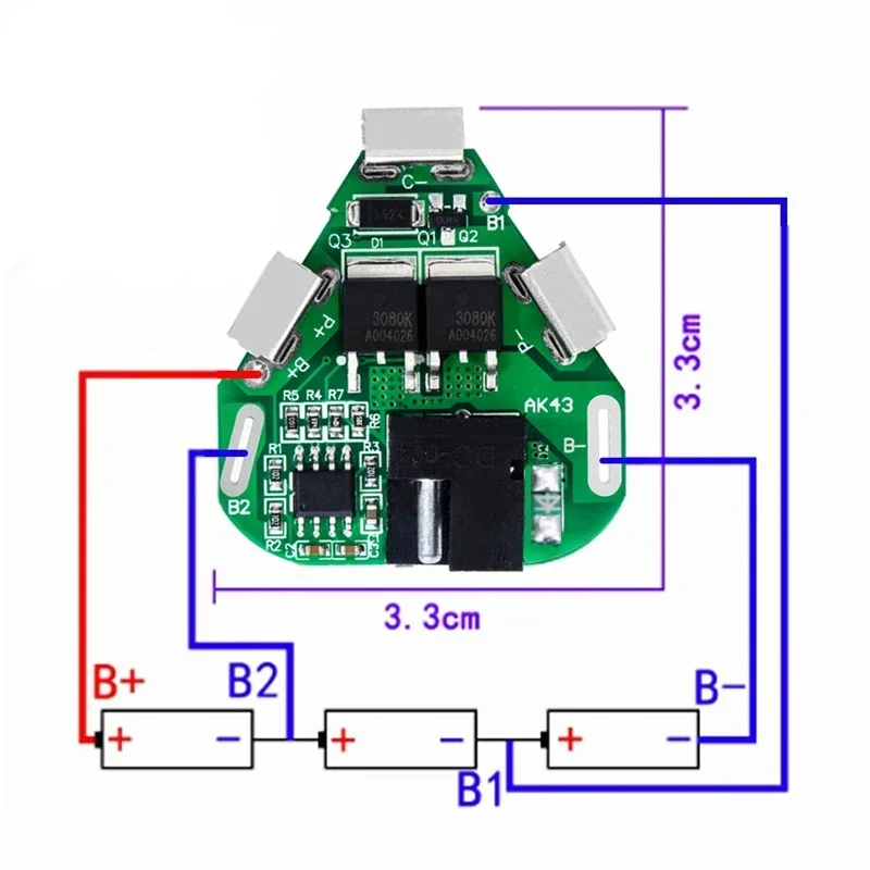 3S 12.6V 6A BMS Lithium Battery Protection Board 18650 Power Bank Balancer Battery Equalizer Board for Electric Drill Use