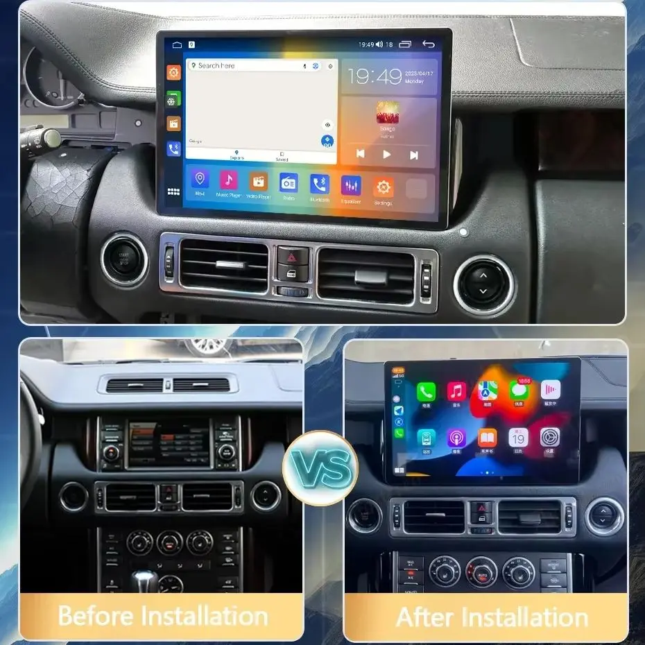 13 INCH Android 15 Car Radio For Land Rover Range V8 L322 2002~2012 Screen Car Multimedia Video Stereo Navigation GPS 4G Player