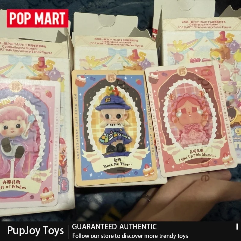 Genuine Pop Mart Celebrating The Moment 15th Anniversary Series Blind Box Figurine Collection Souvenir Gift Ornament Mystery Box view 3
