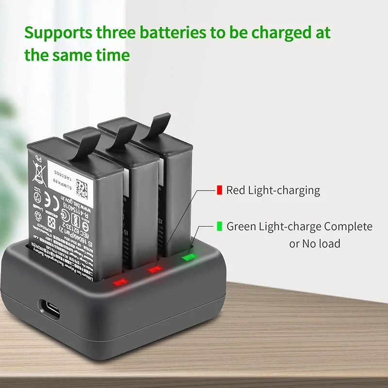 3 in 1 DJI Action 3 Battery charger USB Fast Charging Hub Type-c 5V3A Input For DJI OSMO Action 3 Camera Accessories