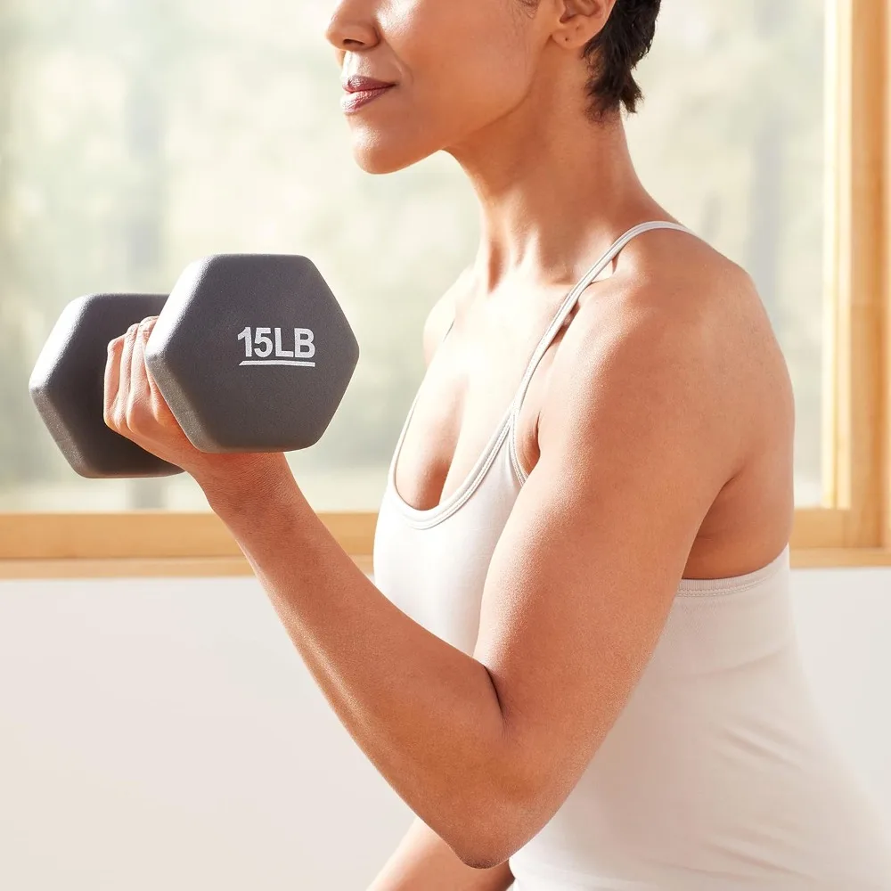 مجموعة دمبل سداسية من النيوبرين للمنزل وصالة الألعاب الرياضية وممارسة تنغيم العضلات وتدريبات القوة وأوزان اللياقة البدنية #5