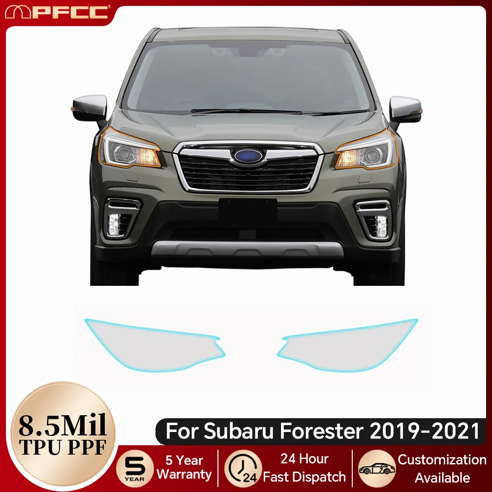 

For Subaru Forester 2019-2021 Car Headlight Rearview Door Extended TPU Paint Protection Film Pre-cut PPF Clear Bra Anti-scratch