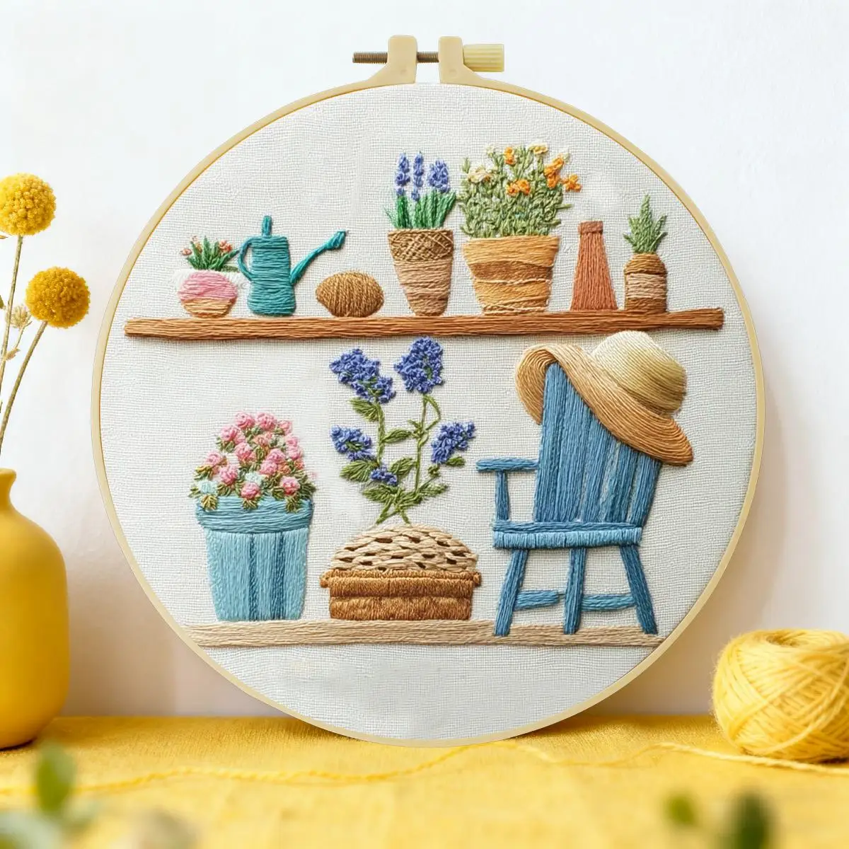 1 Stück 20x20 cm/15x15 cm (7,87/6,3 Zoll) Stickerei-Starter-Kit mit Meerblick, DIY-Kit, Stickerei-Set für Anfänger – Detail 4