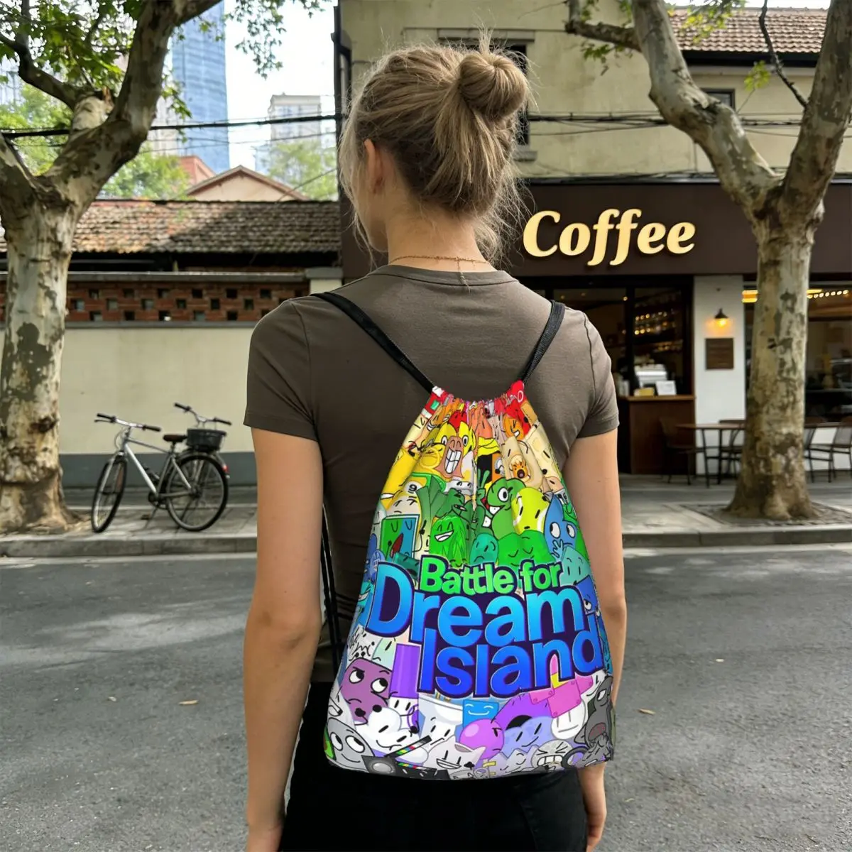 BFDI Cast  Backpacks Fashion Drawstring Bags Sports Bag Book Bags for Man Woman School