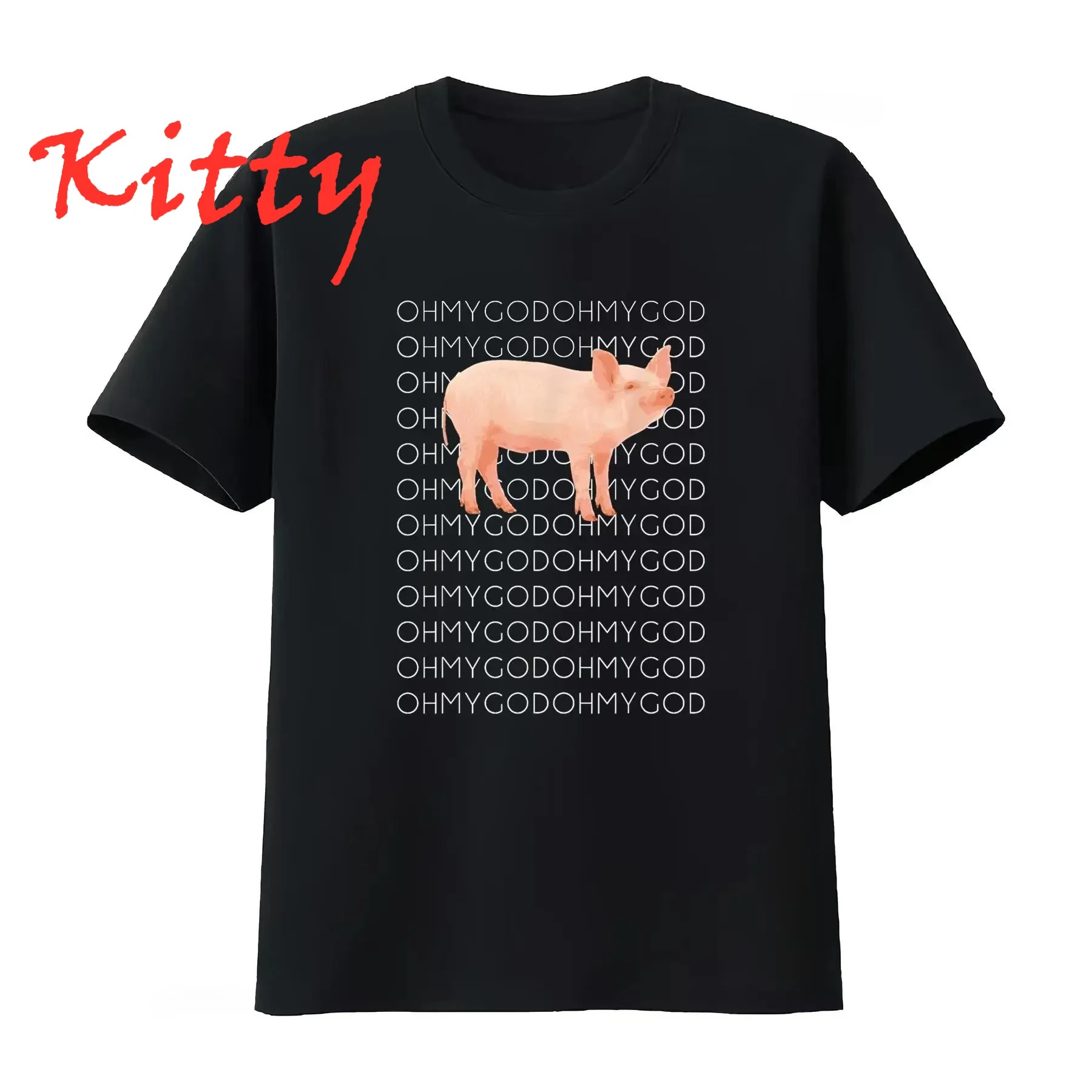 Shane Dawson Oh My God Pig Women's T-shirt Vintage Washed Fashion Summer Unisex Graphic Top Soft Designer Women's Clothing