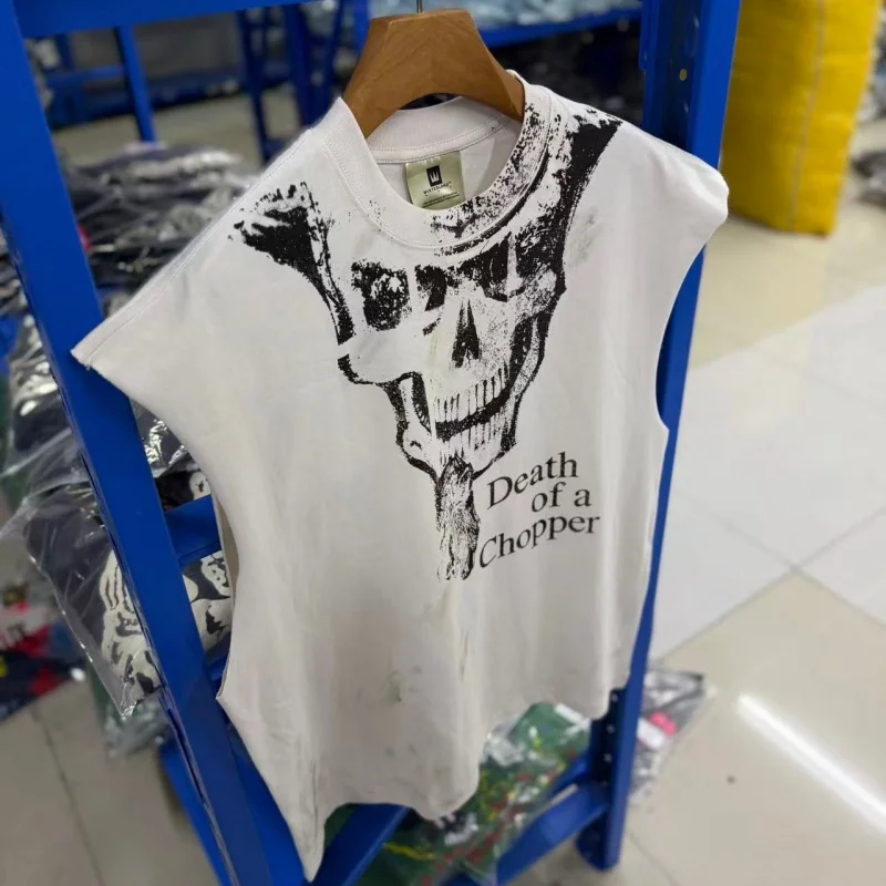 Secret Helicopter Tank Top Death Destruction Washed Hip-Hop Retro Men's Women's Printed Tank Top