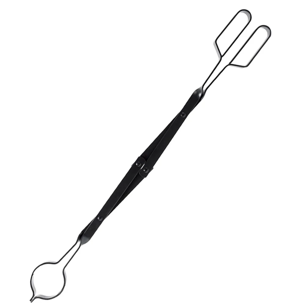 ملقط الحطب المعدني القابل للطي، ملقط الموقد المعدني المحمول للاستخدام الداخلي والخارجي للطهي والشوي