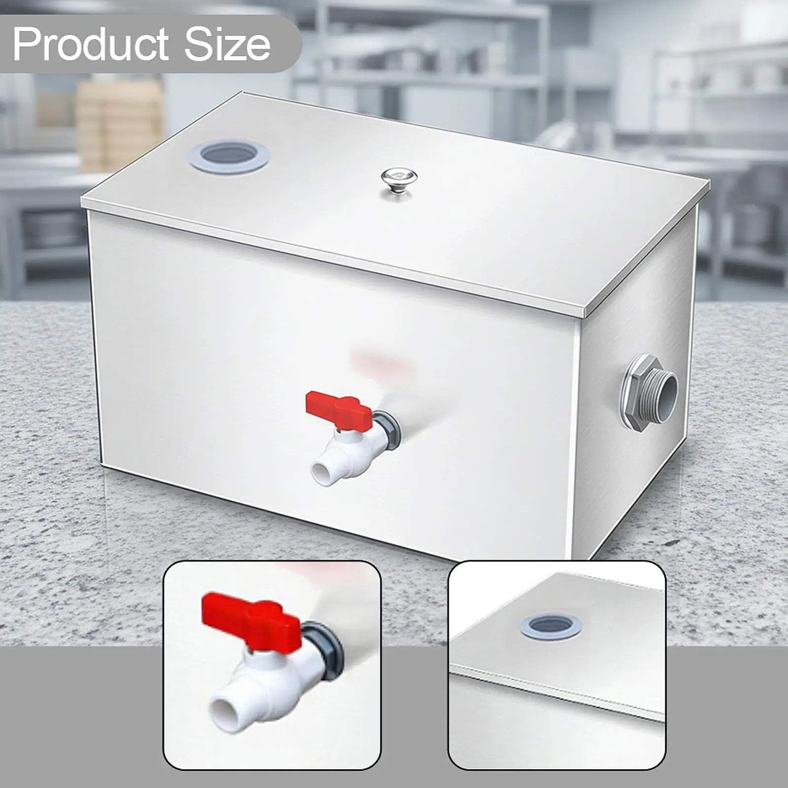 High Efficiency Stainless Steel Grease Interception Under Sink Trap with Top Inlets for Restaurant Cooking Area