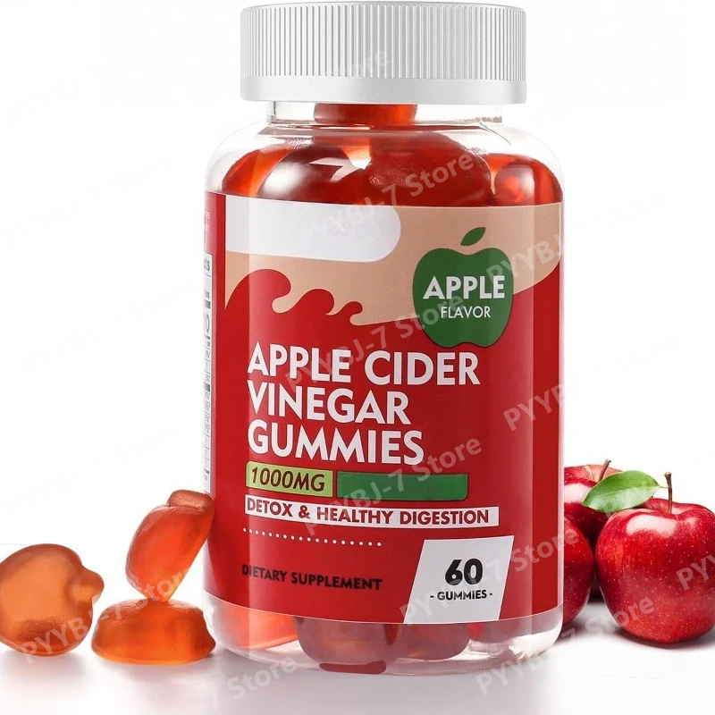 Apple Cider Vinegar Gummies 1000mg with Vitamin B6 B12 Daily Nutrition Supplement Metabolism Digestion Detox Gut Immune Health