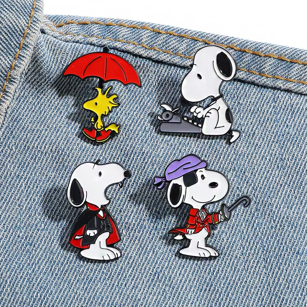 10 Stück niedliche Cartoon-Hunde-Emaille-Anstecknadeln, Metall-Reversnadeln, Broschen für Rucksack, Kleidung, Jacken-Dekoration, lustiger Charakter-Schmuck – Detail 4
