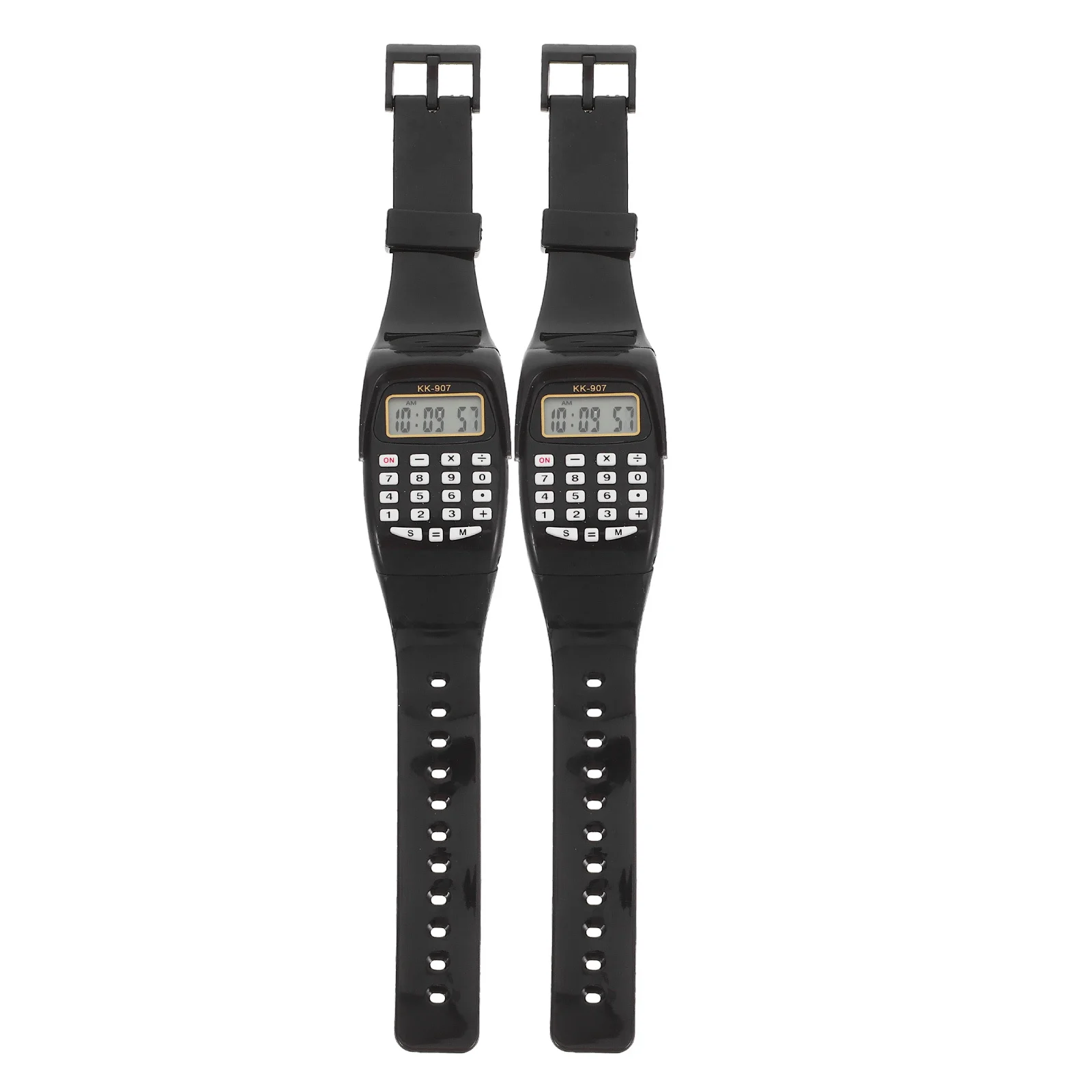 2Pcs Kids Calculator Watch with Math Function Creative Wearable Gadget for Children Learning Tool Green