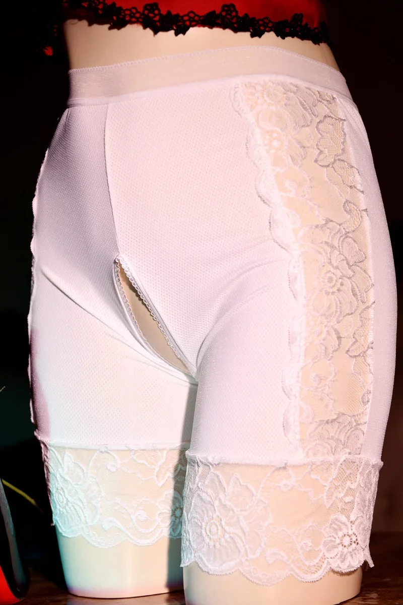 Heren Gay Sexy Kanten Slipje Open Kruis Lingerie Zijde Patchwork Onderbroek Stretch Ademend Boyshort Crotchless Sissy Ondergoed