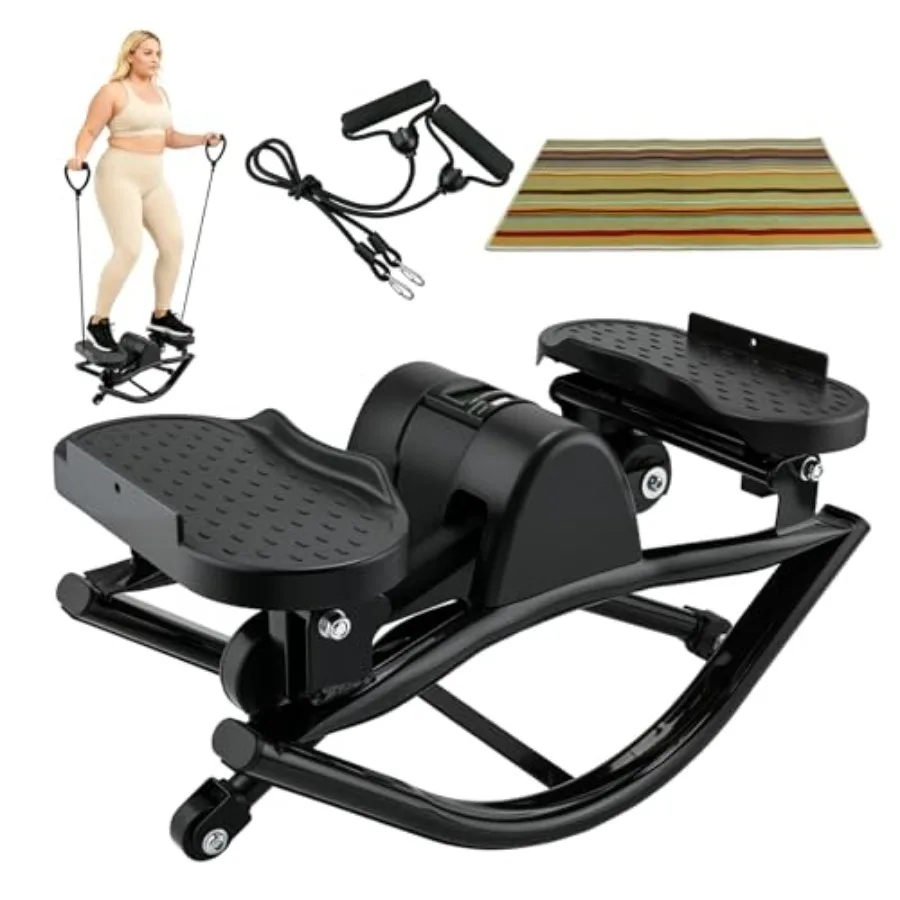 Rock Fitness Stepper for Exercise at Home Motion Stair Stepper with Resistance Bands for Full Body Workout, Aerobic Workout Mac