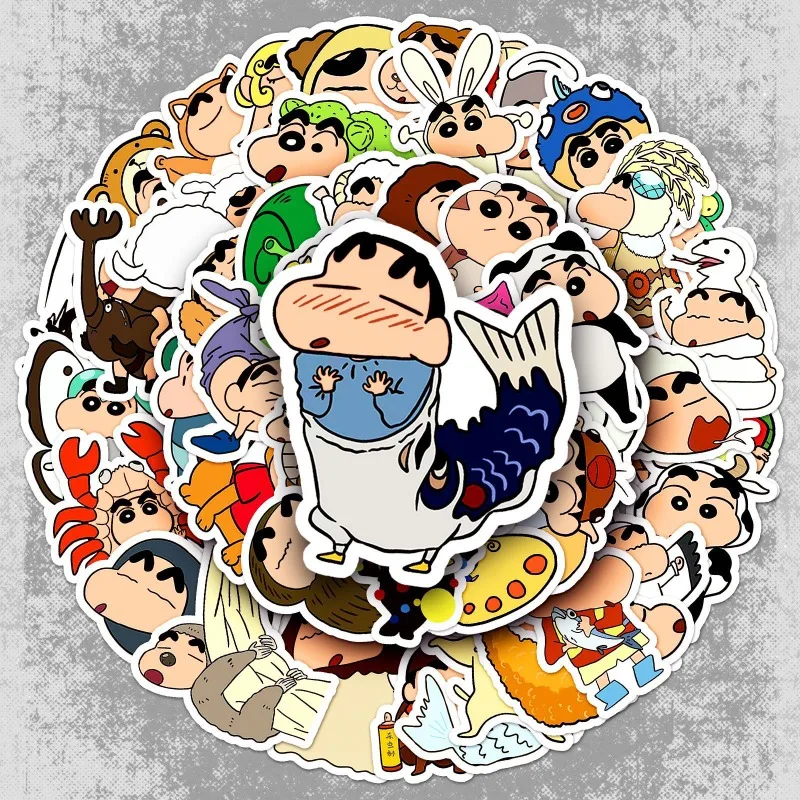 10/30/50pcs Crayon Shin-chan Anime Stickers Aesthetic Graffiti Skateboard Suitcase Phone Case Waterproof Cute Stickers Pack