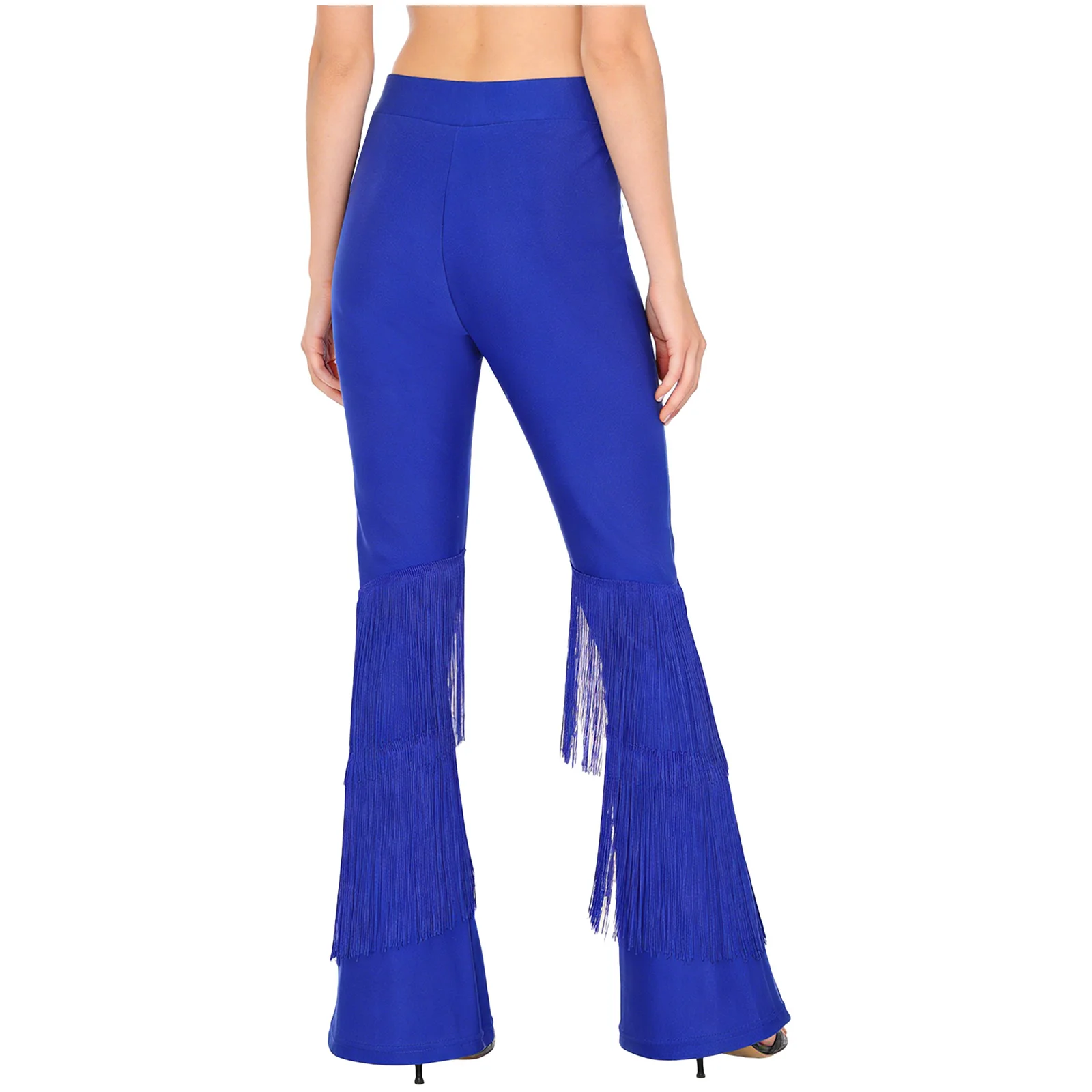 سراويل نسائية أنيقة للتدريب على الرقص اللاتيني، وضع شرابة استراتيجية وميزات مريحة، ملابس رقص رومبا اللاتينية