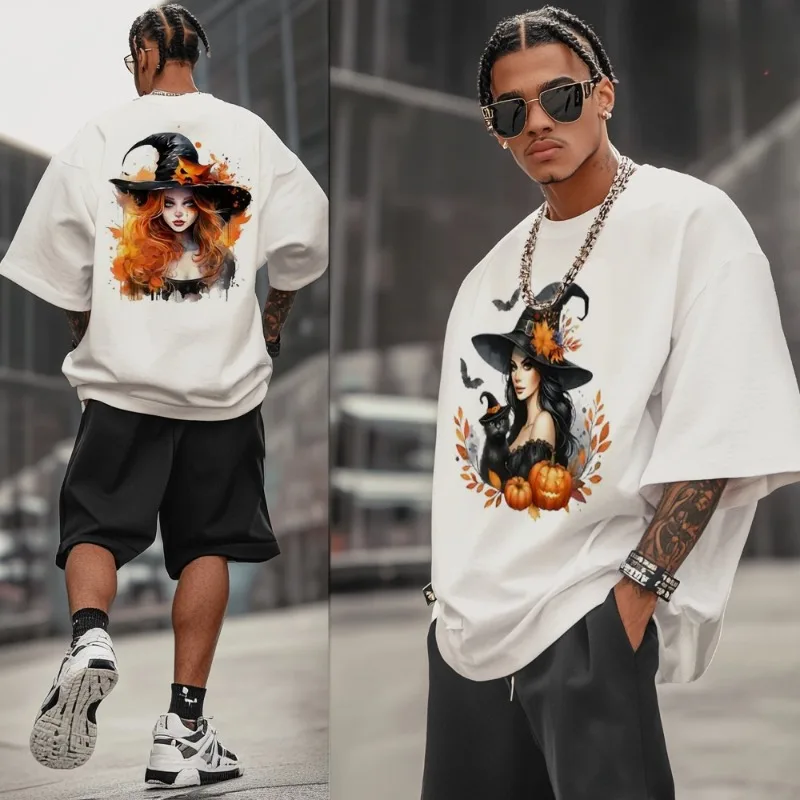 

Halloween Pumpkin Witch Cute Pattern T-shirt, 3D Printed Casual Top Loose Fit Quick Drying T-shirt, Cheap