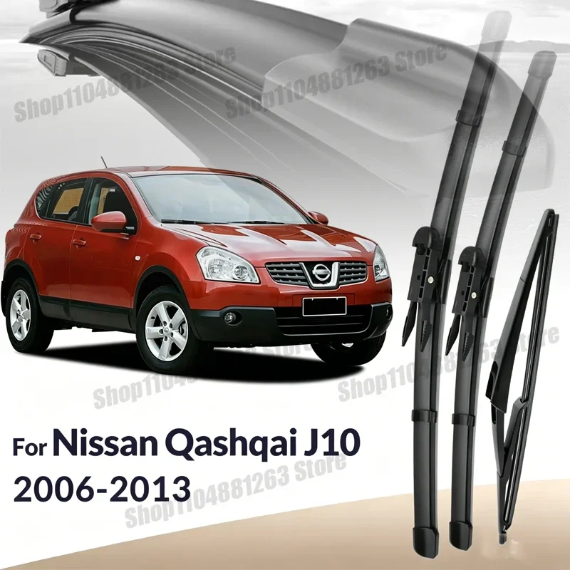 

24"+15"+12" Wiper Blades Set All Weather Replacement Parts For Nissan Qashqai J10 2006-2013