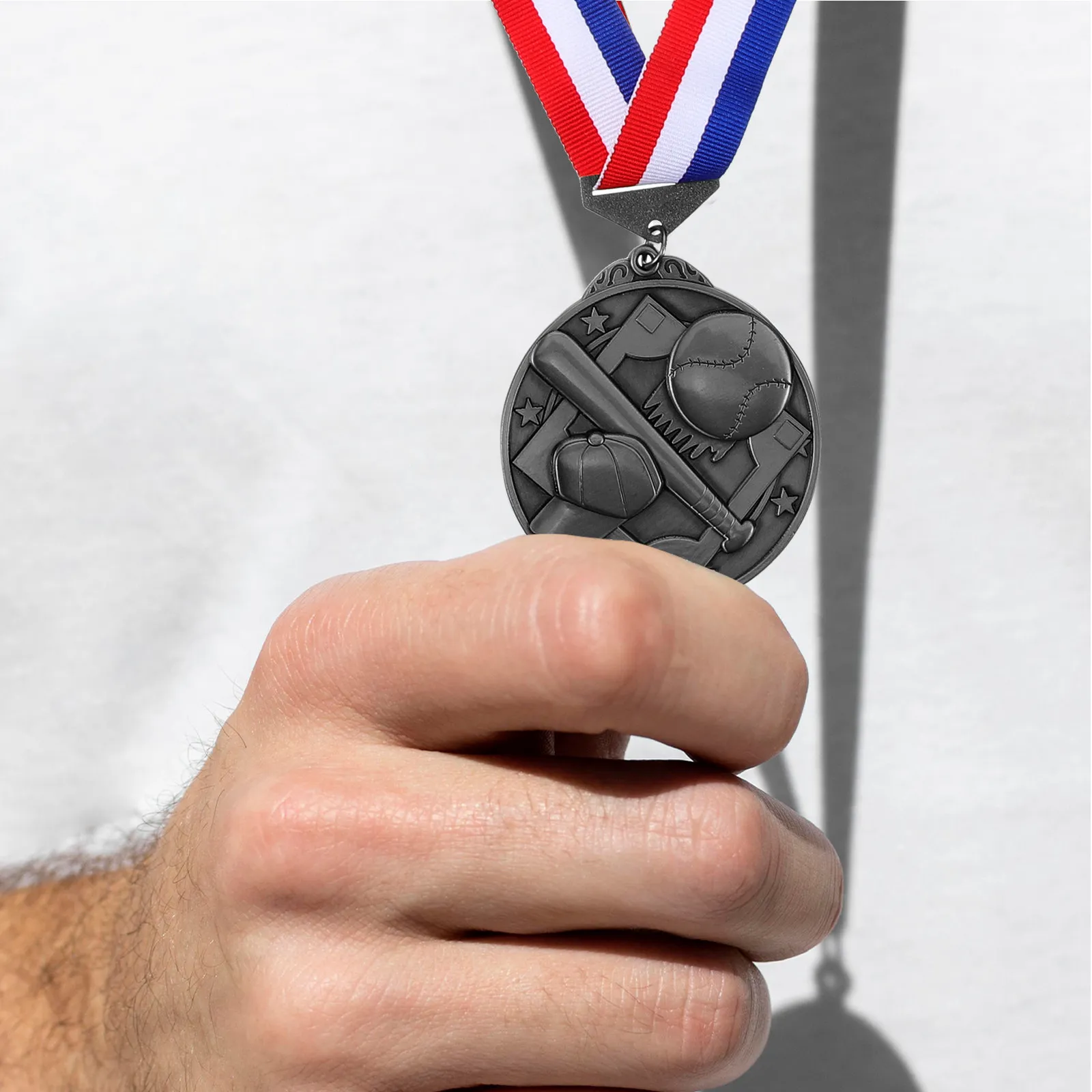 Baseball Medal Zinc Alloy Delicate Sports Award Medal Round Hanging Competition Accessory for Games Party Reward Prize