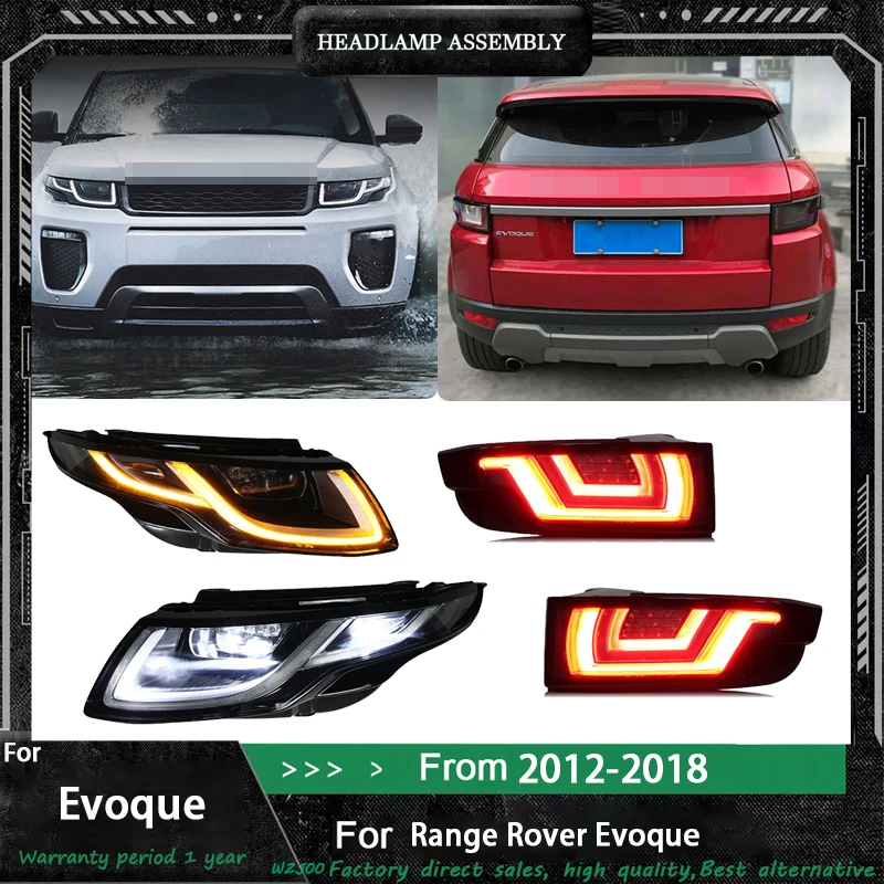 

Car Headights+Taillight For Land Rover Range Rover Evoque Led Headlights L538 12-18 Accessories Upgrade Led DRL Lights Assembly