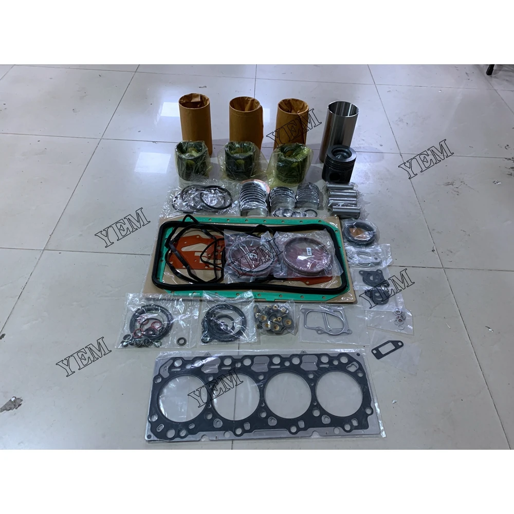 New QSB4.5 Cylinder Liner Kit With Gasket Kit & Engine Bearing Thrust Washer For Cummins Forklift Excavator Machinery Engine.