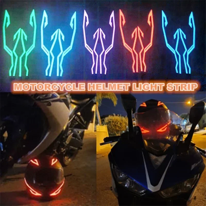 4-in-1Cold Light Universal Luminous Sticker  Upgraded Motorcycle Helmet Night Riding Strip LED Signal Flashing Strip USB Charger