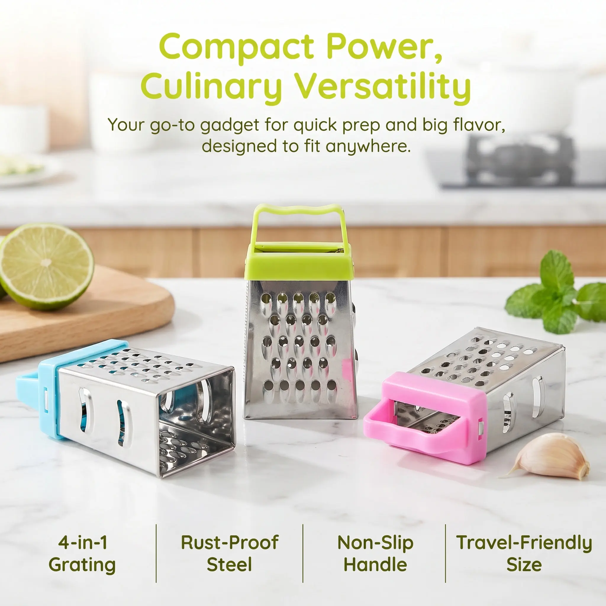 Mini Cheese Grater Stainless Steel Kitchen Grater Non Slip Handle Multifunction Vegetable Slicer Shredder Cutter Food Grating
