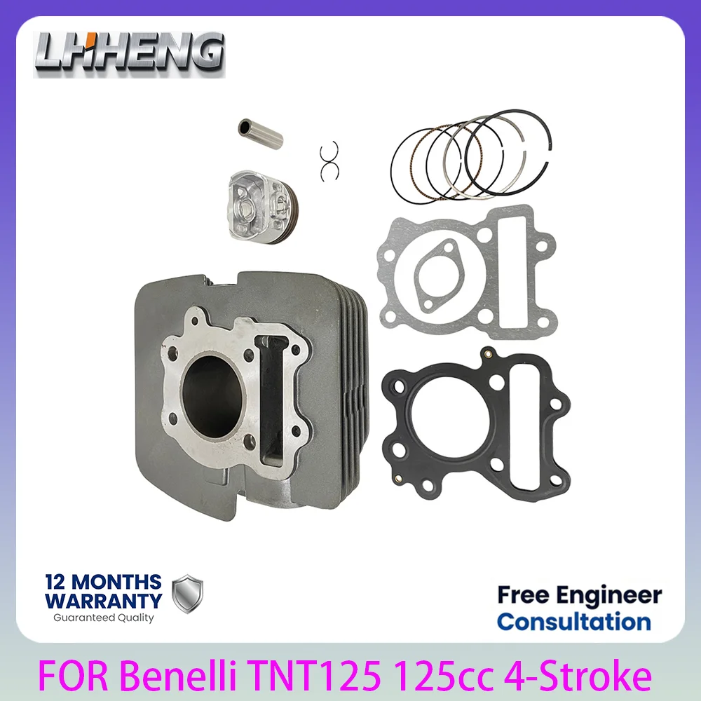 54mm Big Bore Cylinder Piston Kit 135cc 4-Stroke Motorcycle Engine Upgrade Parts for Benelli TNT125 TNT135 BN125 BJ125-3