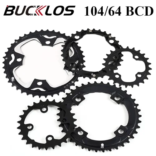 Imagen 1 del producto BUCKLOS 104/64 BCD plato de bicicleta 22T 24T 26T 32T 38T 42T 44T MTB plato 9S 10S rueda de cadena de bicicleta de montaña piezas de bicicleta