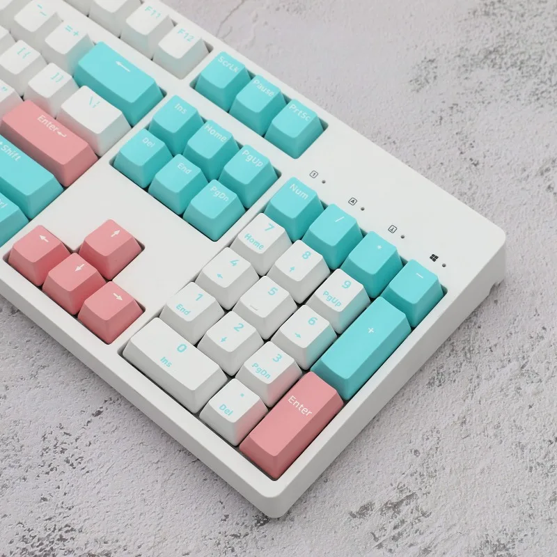 Keycaps Double-Shot Whistle Pink Profil OEM 7U/6U Space Bar PBT Untuk Alice/68/84/75/98 Gaming Kantor Periferal Mengetik Kustom