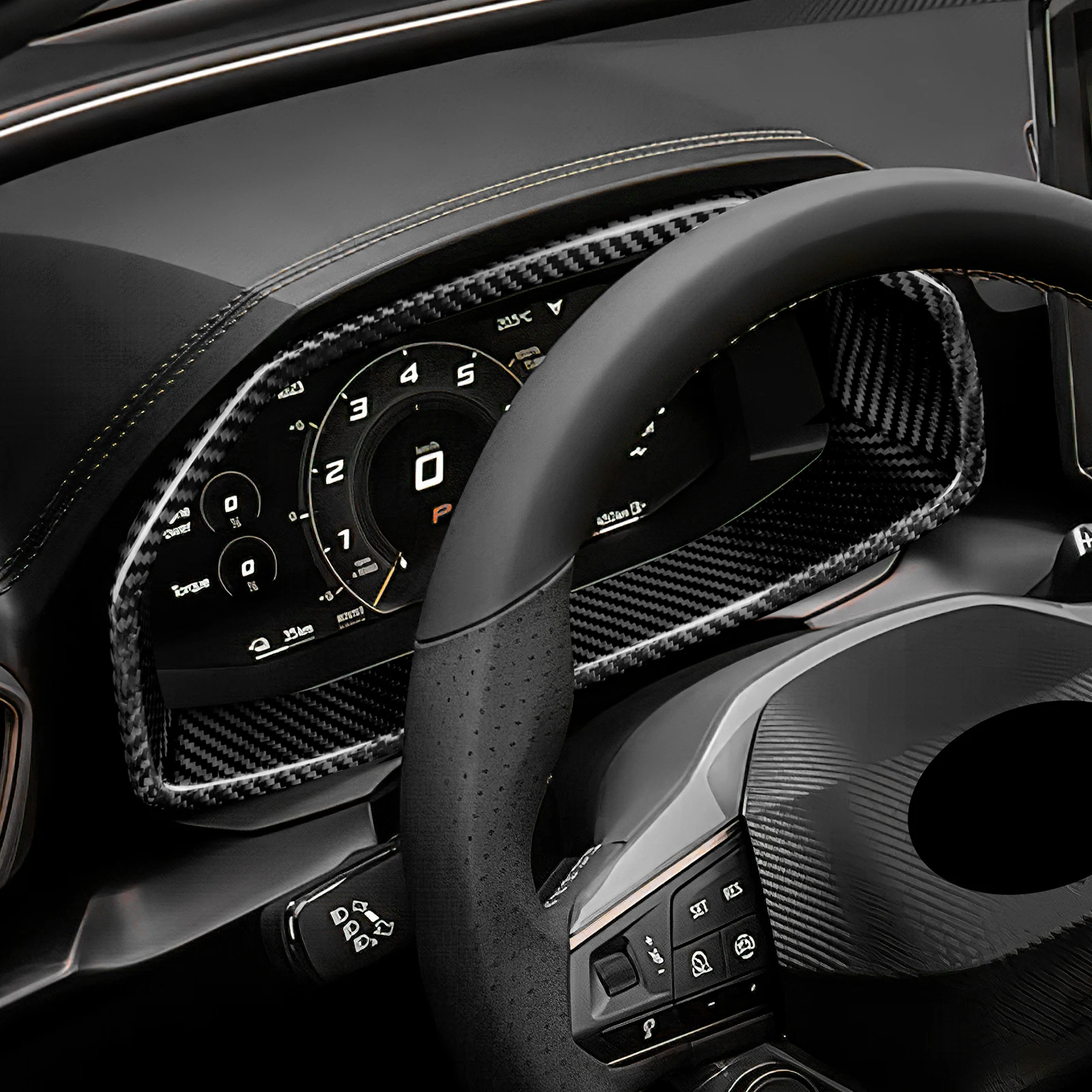 Real Dry Hard Carbon Fiber Trim For Cupra Formentor/Cupra Leon/Seat Leon 2021 2022 2023 2024 2025 2026 LHD Car Speedometer Panel