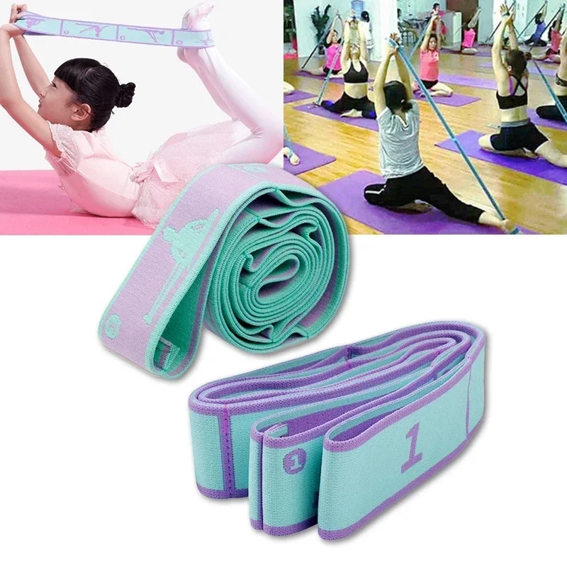 New Multifunctional Dance Yoga Auxiliary Stretching Band Adult Latin Training Elastic Band Beginner Pilates Yoga Resistance Band