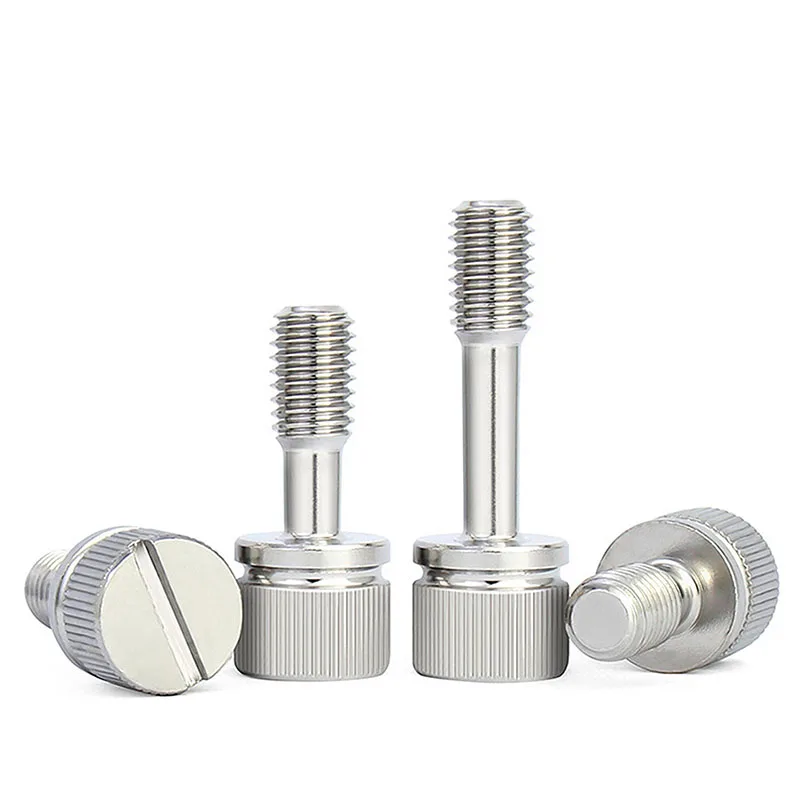 304 Stainless Steel Short Head Slotted Captive Hand Screw M2 M2.5 M3 M4 M5 M6 M8 Knurled Thumb Anti-loosening Screws Bolts