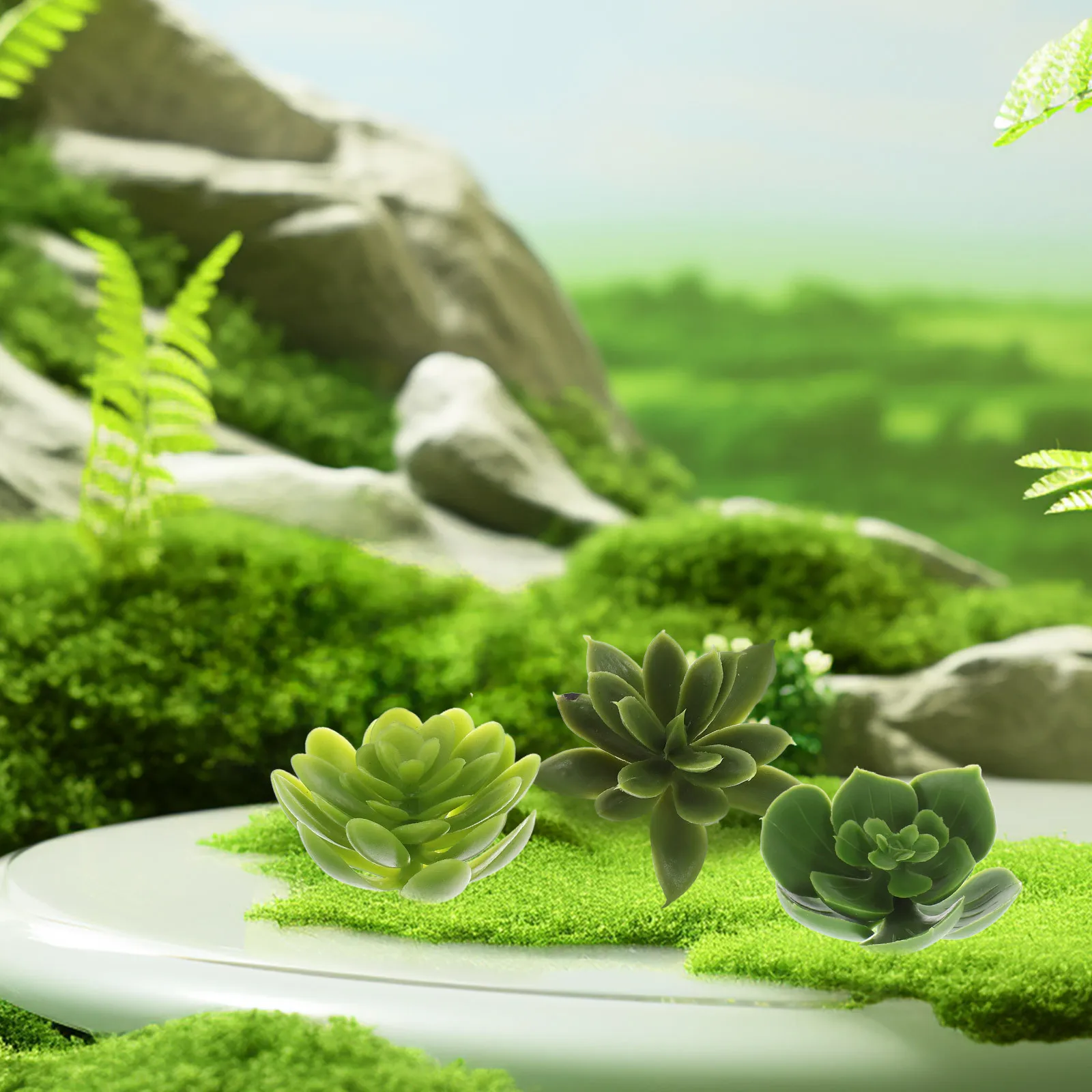 

3pcs Simulated Sticks Decor Artificial Succulent Twig Decoration Vivid Lifelike Succulent Ornament For Home Office Hotel Cafe