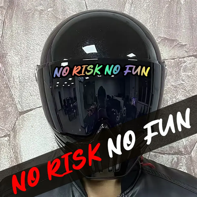 Pegatinas de vinilo impermeables para motocicleta, sin riesgo, sin diversión, adecuadas para parabrisas de motocicleta, tanque de combustible, decoraciones para casco, 1 ud.