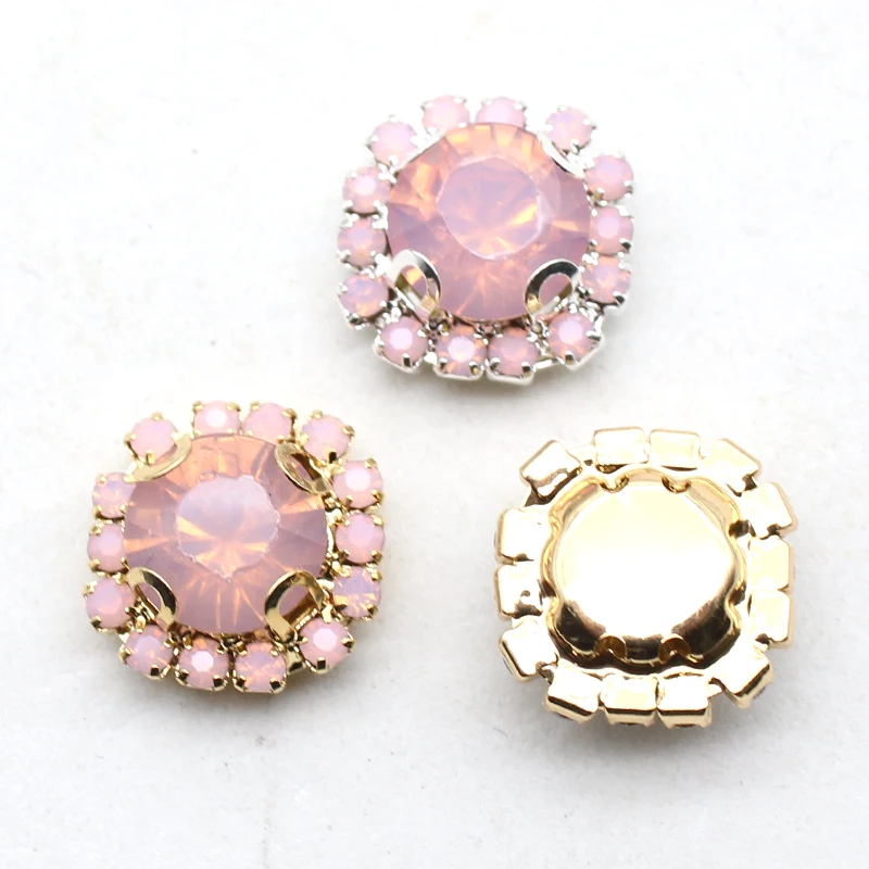 Brand New 10 قطع 15 مللي متر المعادن حجر الراين قاعدة مسطحة الراتنج حجر الراين حلية ، DIY بها بنفسك اليدوية رومانسية الزفاف حلية اكسسوارات #3