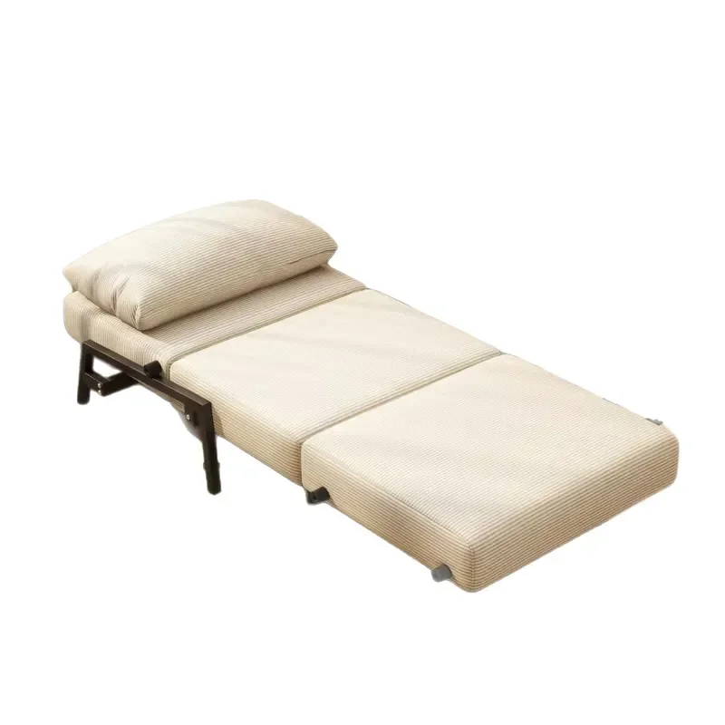 Retro Corduroy Sofa Bed Foldable Push Pull Single Sleeper Durable Fabric for Living Room Study Balcony Space Saving Furniture