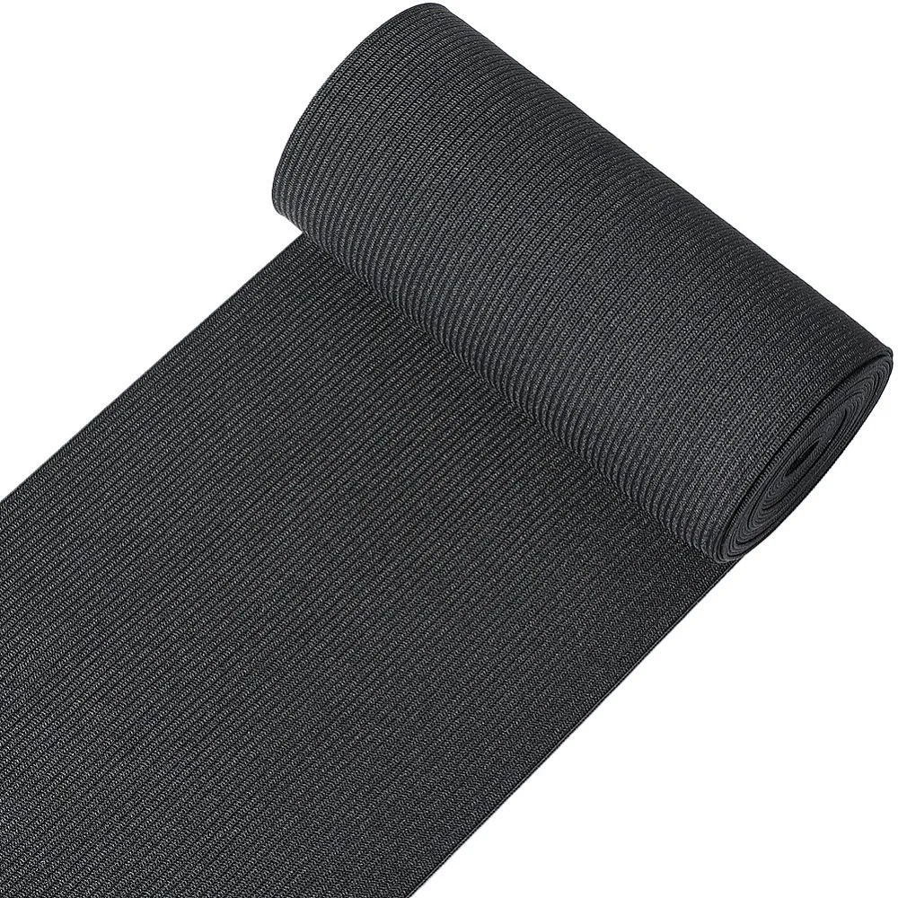 Flaches elastisches Band, breites, dehnbares Band, schwarz, 120 mm, 3,28 Yards (3 m)/Set