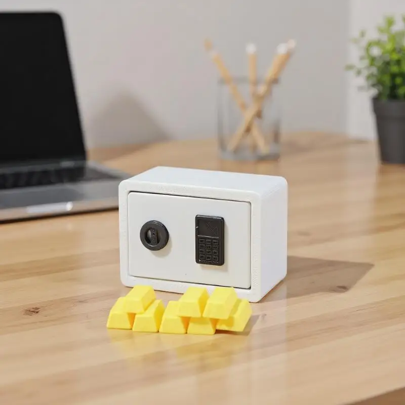 Gold Bar Styled Password Safe Dollhouse Mini Model in 1/12 Scale