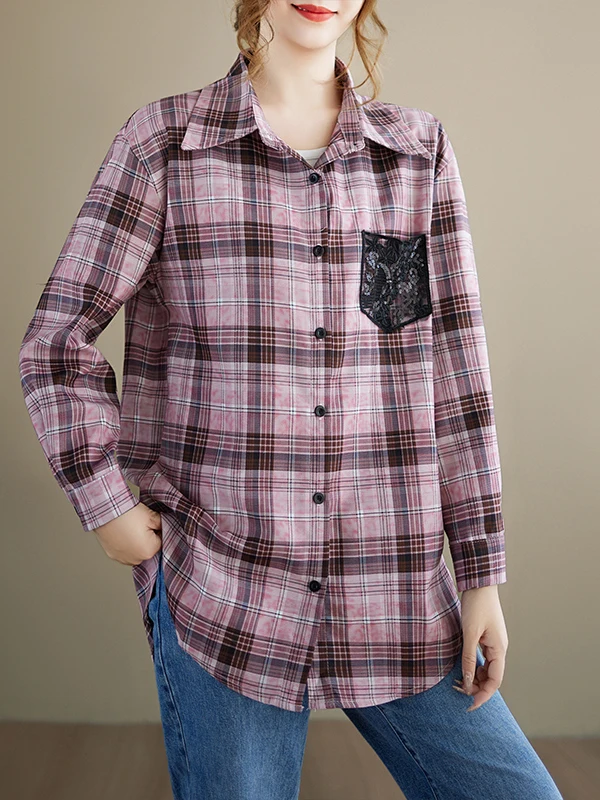 

Повседневная женская одежда большого размера с кружевом в стиле пэчворк, свободная мода, антивозрастной узор, длинный свек на пуговицах, повседневная одежда