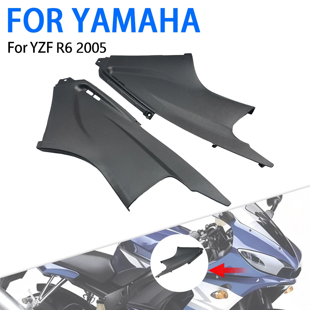 1 Pair Unpainted Black Motorcycle Side Air Duct Cover Fairing Parts Fit For Yamaha YZF-R6 2003 2004 2005 Motorbike Accessories