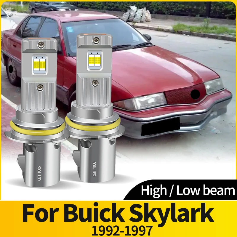 

2PCS LED 9004/HB1 Headlight HI/LO Beam LED Car Headlamp Bulbs 12V Super Bright 6500K Turbo Fan CSP For Buick Skylark 1992-1997