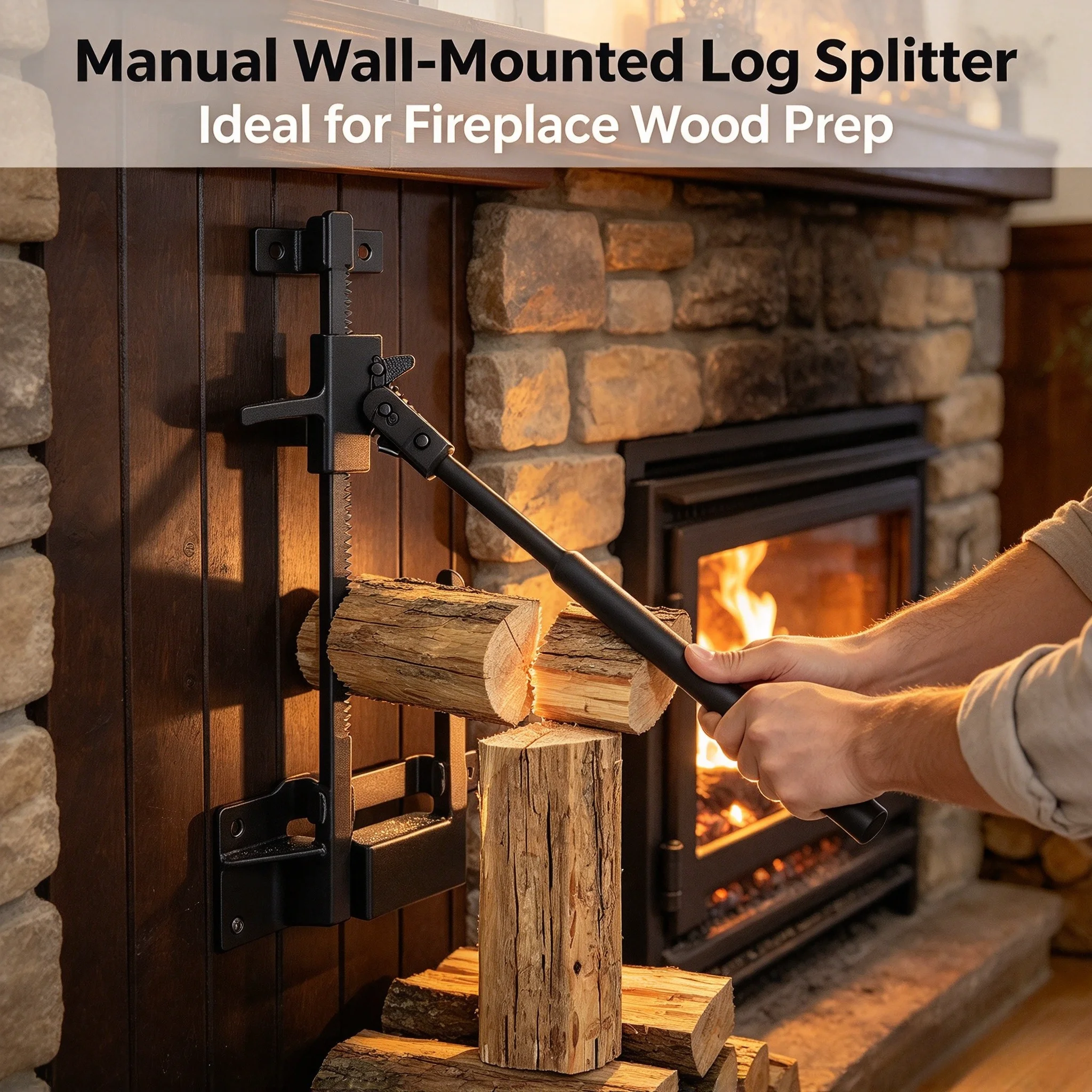 Manual Wall Mounted Wood Splitter Fireplace Special Log Splitter for Home Commercial Outdoor Use