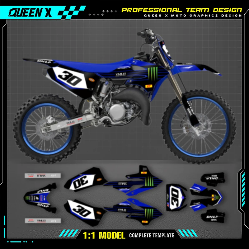 Queen X MOTOR Cusotm Team Motorcycle Graphics Decal Stickers Kits For YAMAHA YZ85 2022 2023 2024 2025