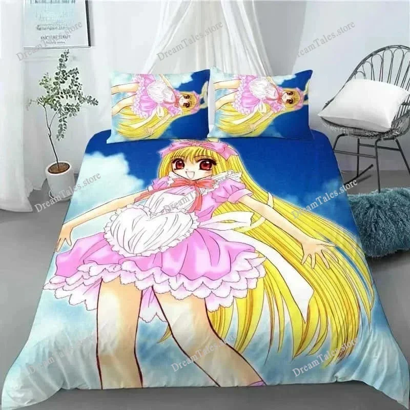 New 3D Anime Kawaii Girls Tokyo.Mew.Mew Bedding Set Duvet Cover Bedclothes Comforter Cover with Pillowcase for Kid Home Textiles