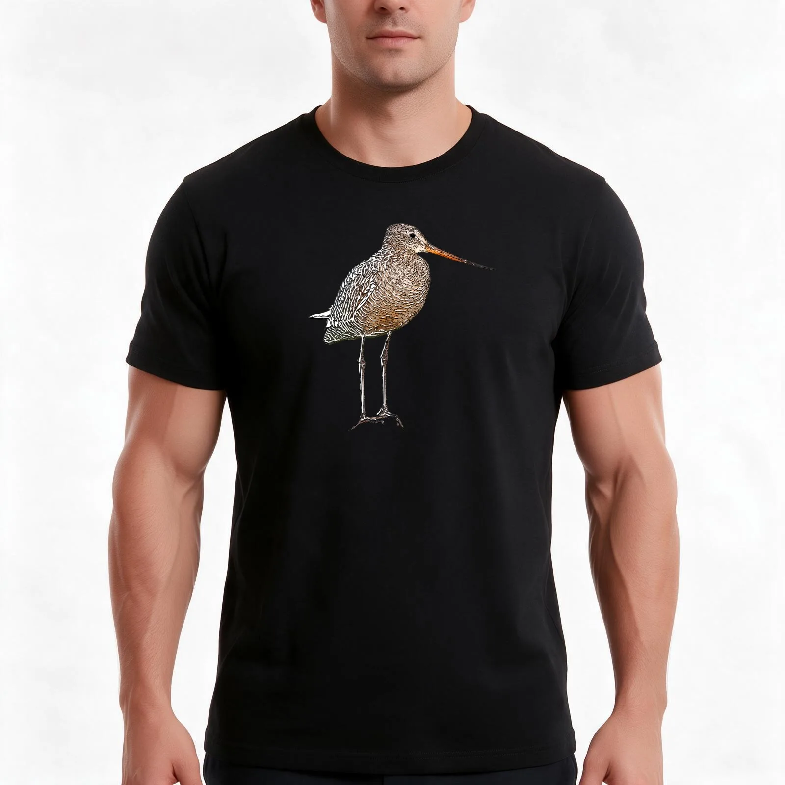 Marbled Godwit White Alternate Design T-Shirt Summer Casual Cotton Tee Oversized Streetwear Tops Vintage Graphic Print