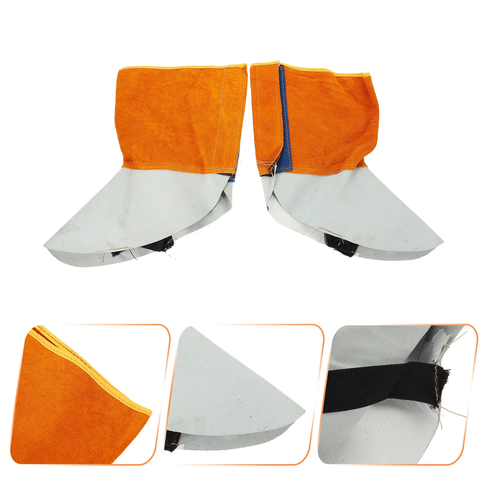 

1Pair Welding Foot Cover Flame-Retardant Cowhide Protective Gear Lightweight Heat-Insulating Spark-Resistant Welding Shoe Cover