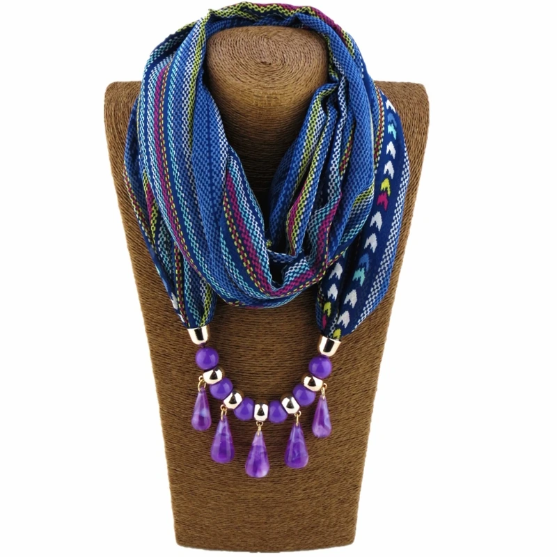 2023 New Fashion Bohemian Ethnic Jewelry Pendant  Scarf Necklace For Women