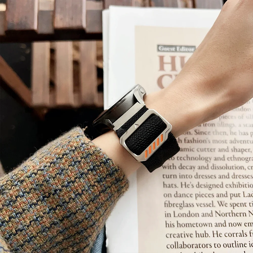 حزام رياضي من النايلون 22 ملم لساعة هواوي 4 برو GT4/5 46 ملم GT3 Pro 46 ملم سوار نهائي لفرقة Amazfit Balance GTR 2/3/4 47 ملم